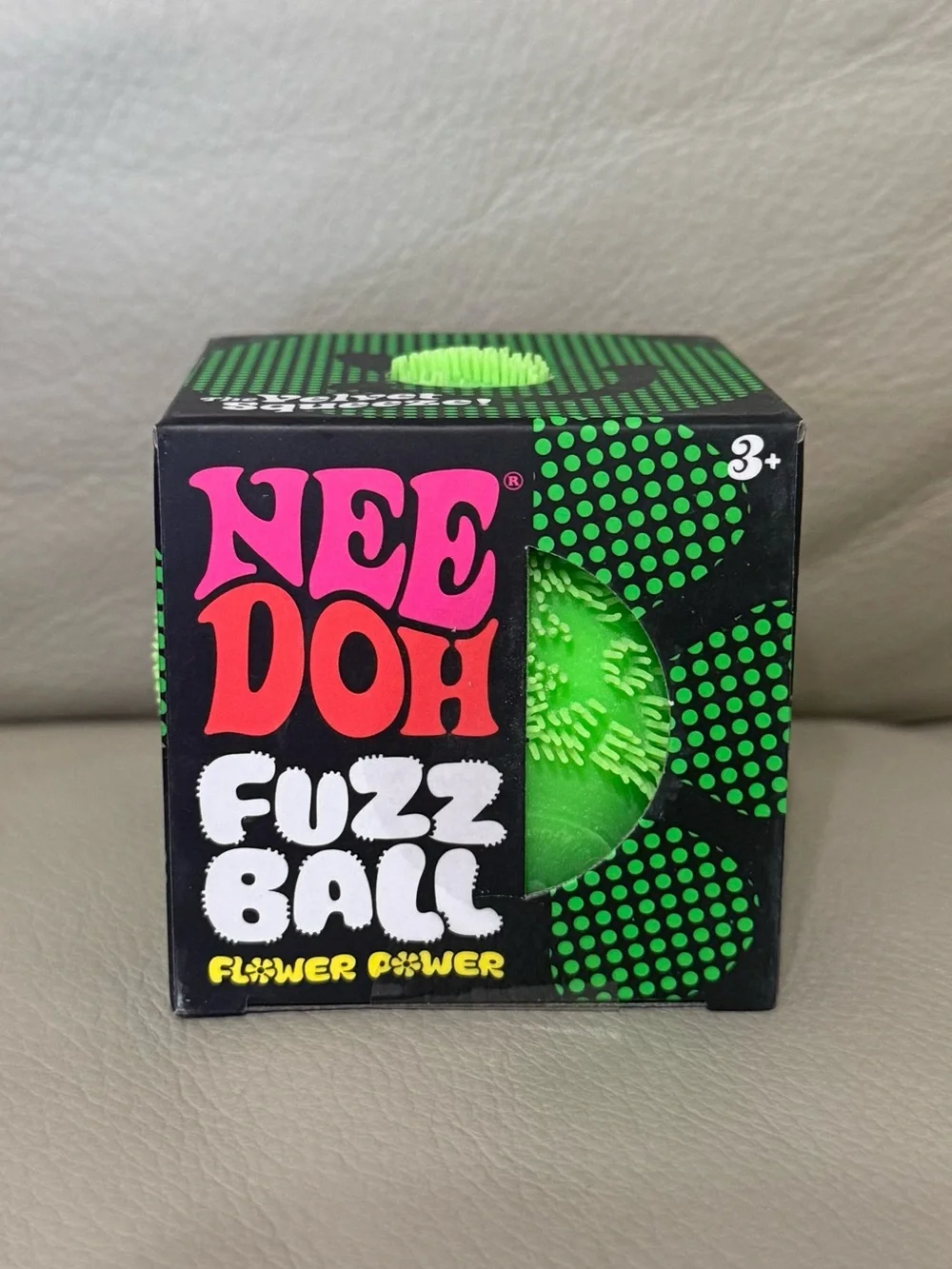 Schylling NeeDoh FuzzBall Flower Power The Velvet Squeeze Squishy Green NEW!